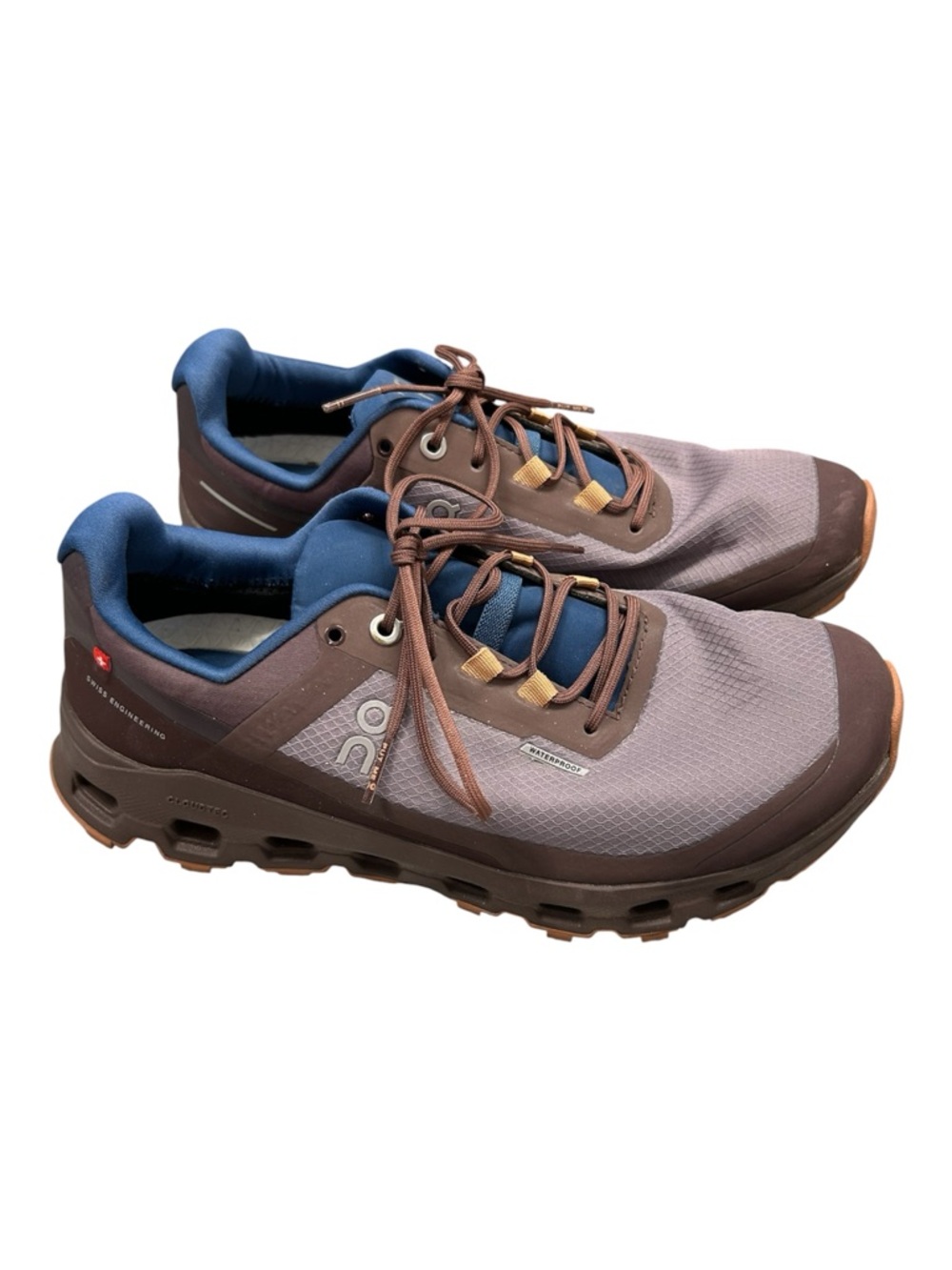 On Cloudvista Waterproof Trail Sneaker in Brown and Blue Size 7.5